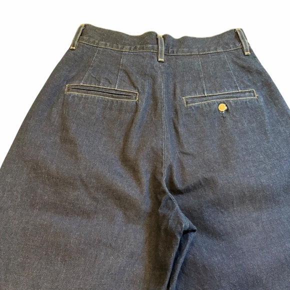 Goldsign Wide-Leg Pleated Denim Trousers | Made in USA, Size 26 - Picture 10 of 14